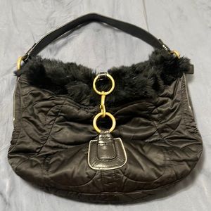 Rare Fur trimmed black coach bag
